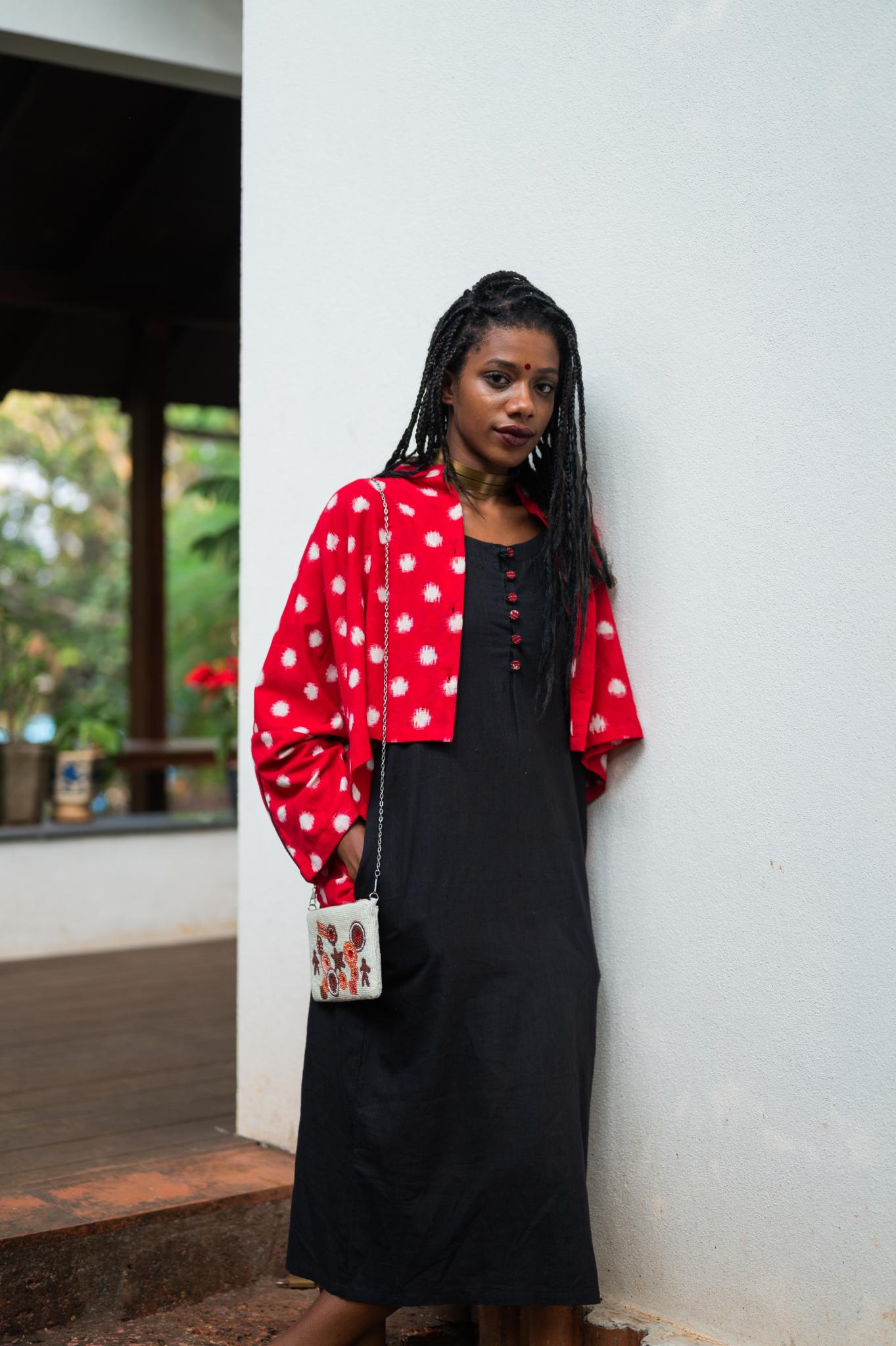 Aastey Dress with Ikat Jacket - CiceroniDressesPrathaa