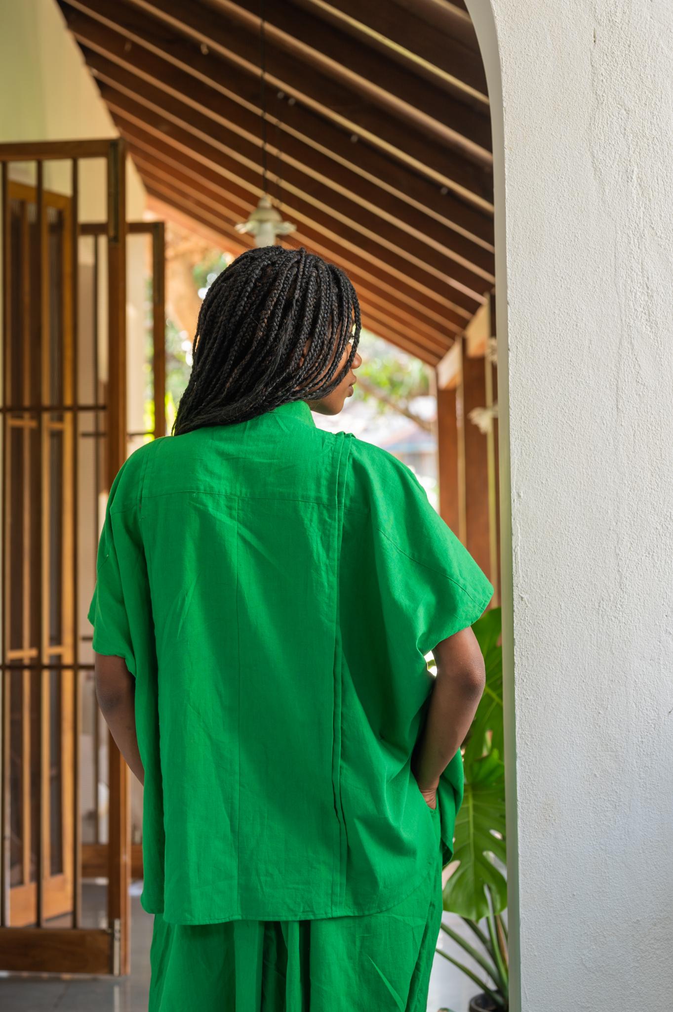 Aastey Green Kaftan Mul Set - CiceroniCo-ord SetPrathaa