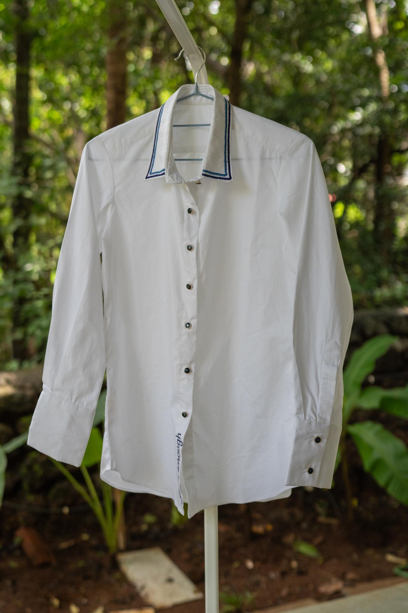 Accented Collar White Shirt - CiceroniShirtsPrachi Kamat