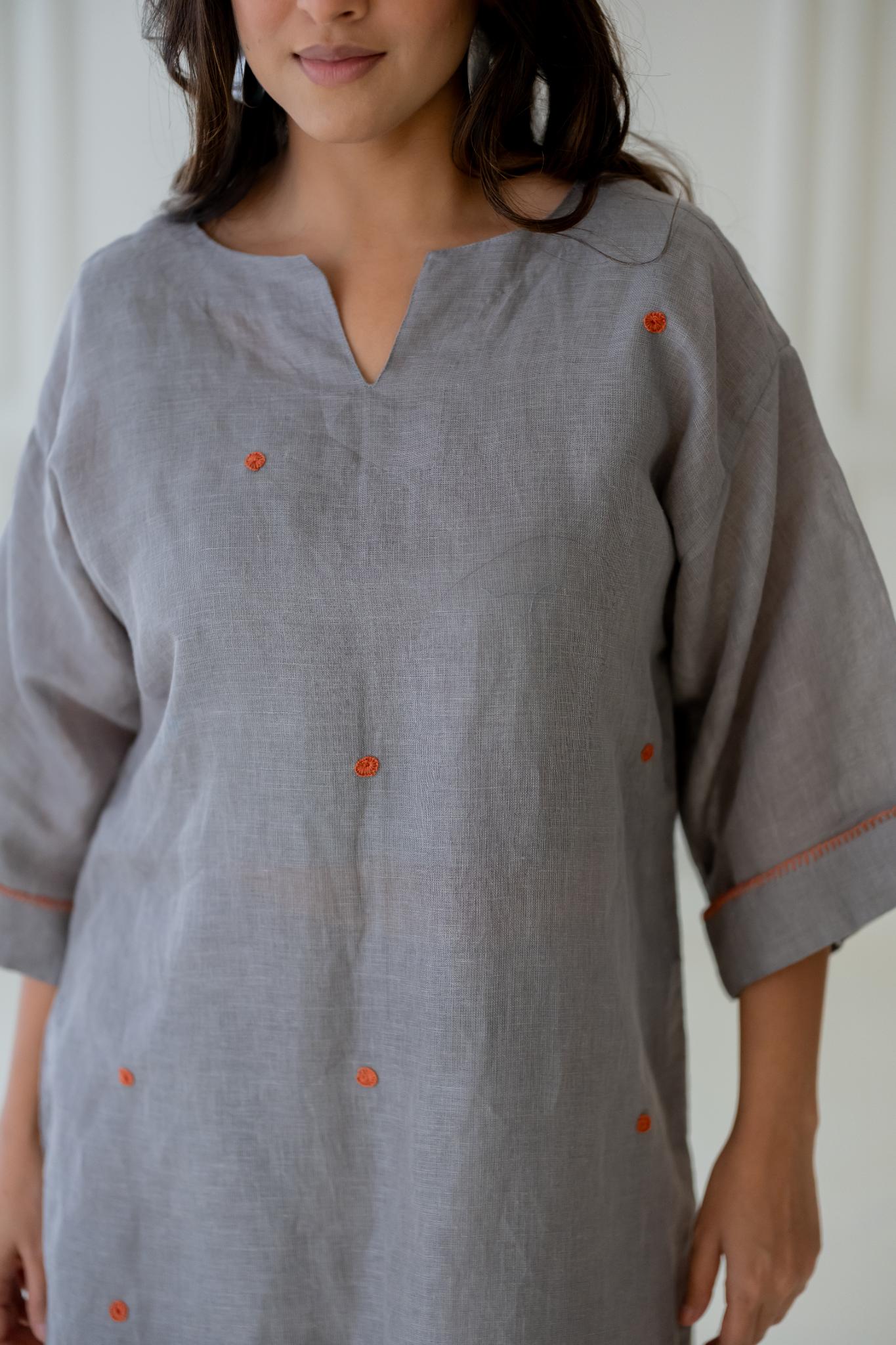 Ashes and Ambers Linen Kurta Set - CiceroniKurta SetSilai Studio