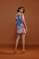 Aubergine Embroidered Blazer Dress - CiceroniDressesAdvait