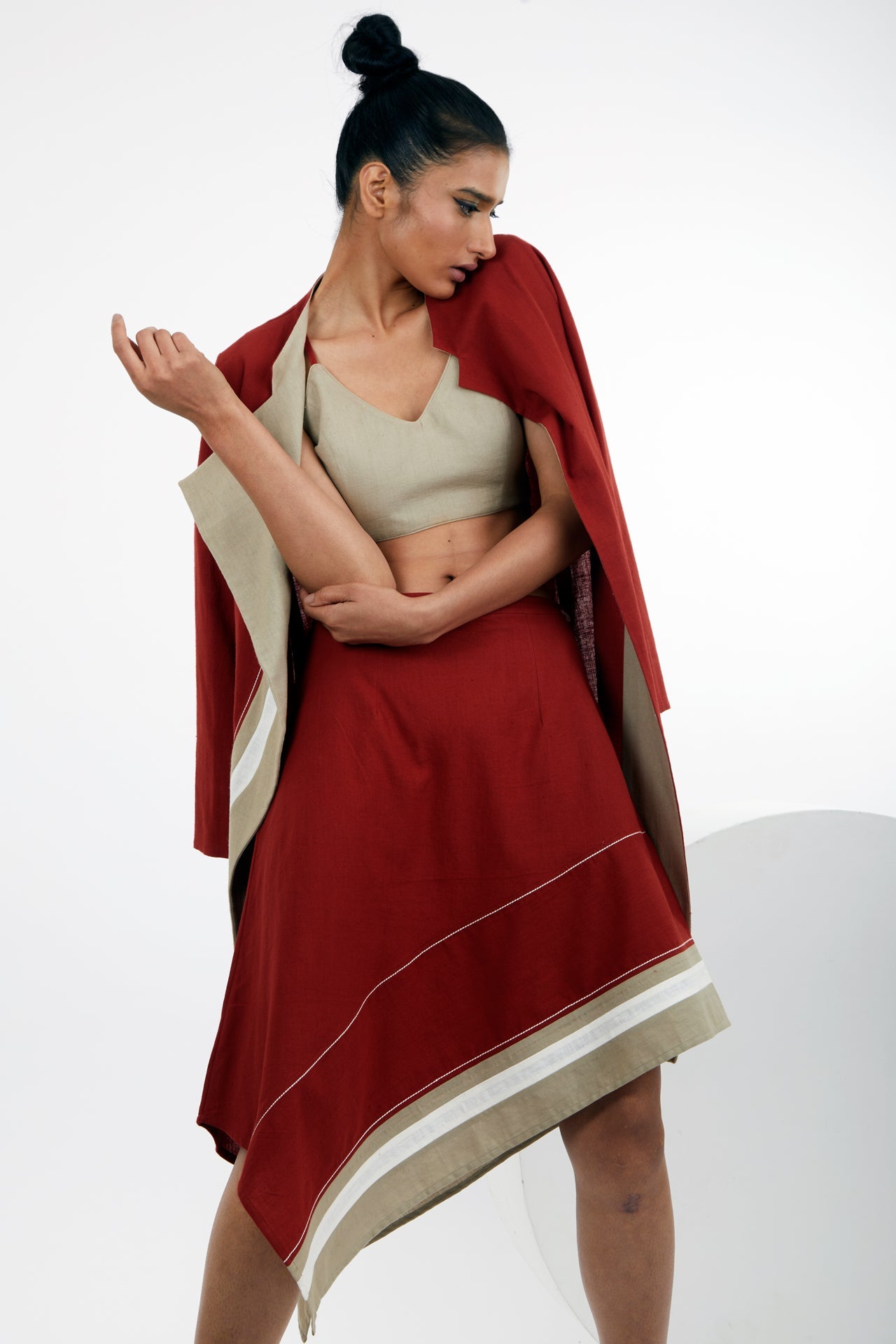 Beni - Madder Red Blazer Skirt Set Of 3 - CiceroniCo-ord SetMadder Much