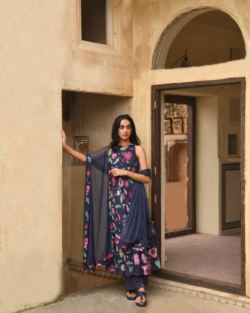Berry Bloom Kurta Set - CiceroniTaro