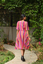 Bias Cut Flare Dress - Pink - CiceroniDressesRang by Rajvi