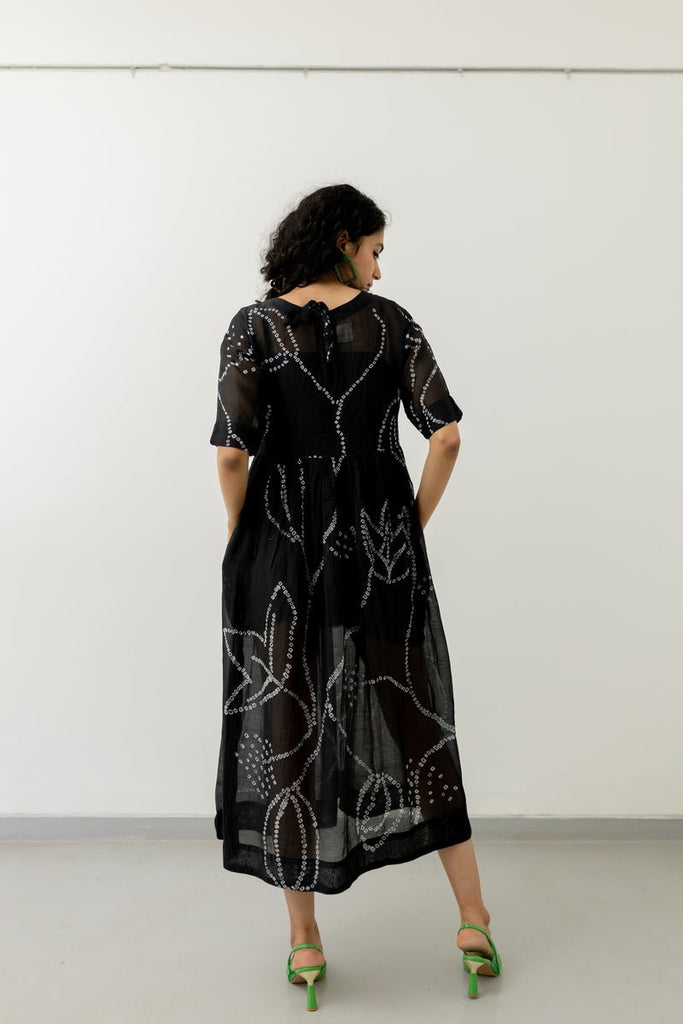 Black Bandhani Dress - CiceroniDressesSilai Studio
