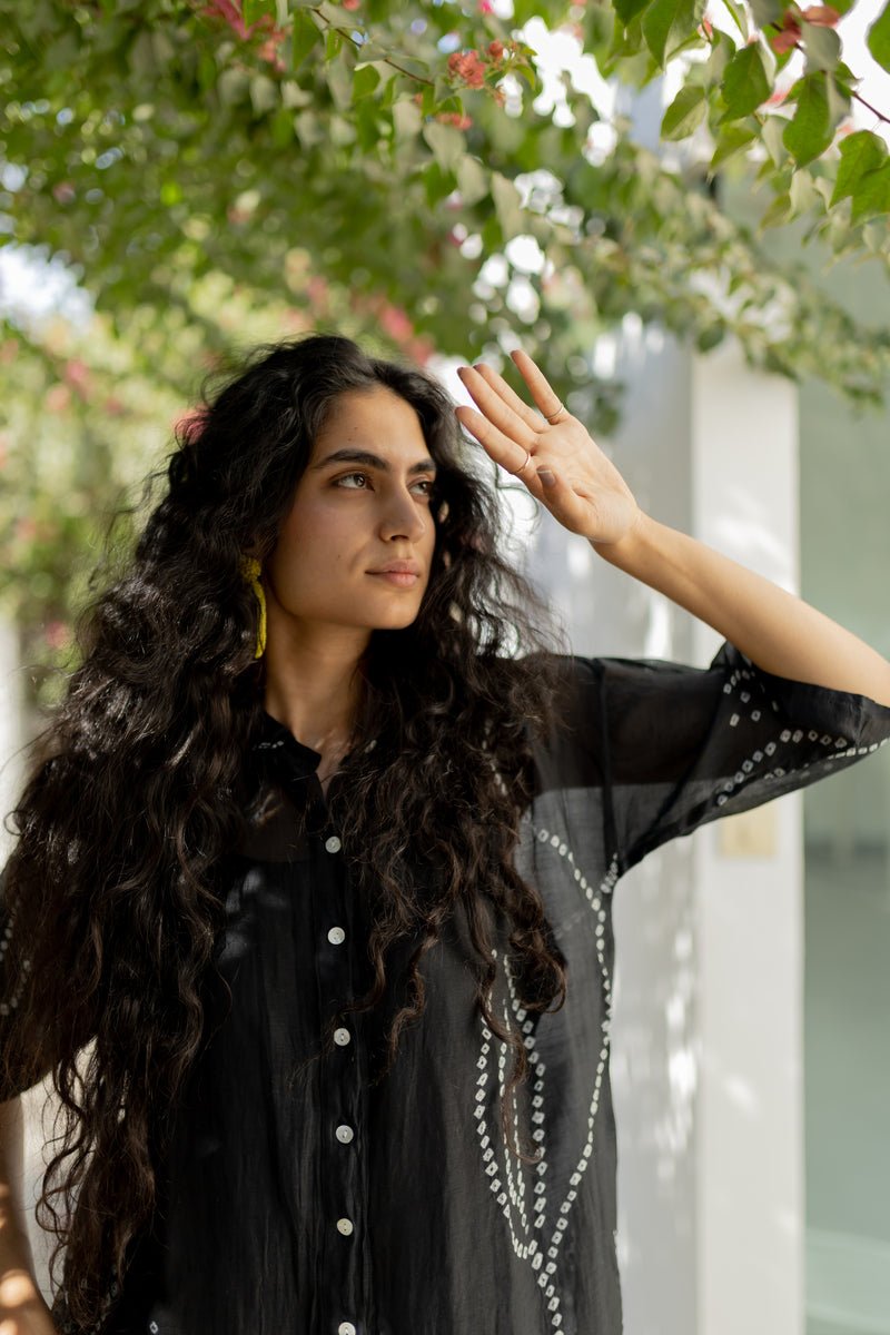 Black Bandhani Tunic with pants - CiceroniCo-ord SetSilai Studio