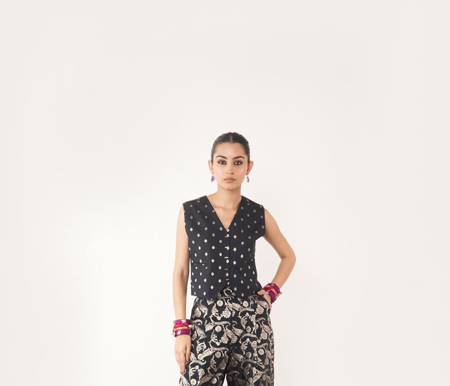 Black Silk Waistcoat - CiceroniWaistcoatShriya Singhi