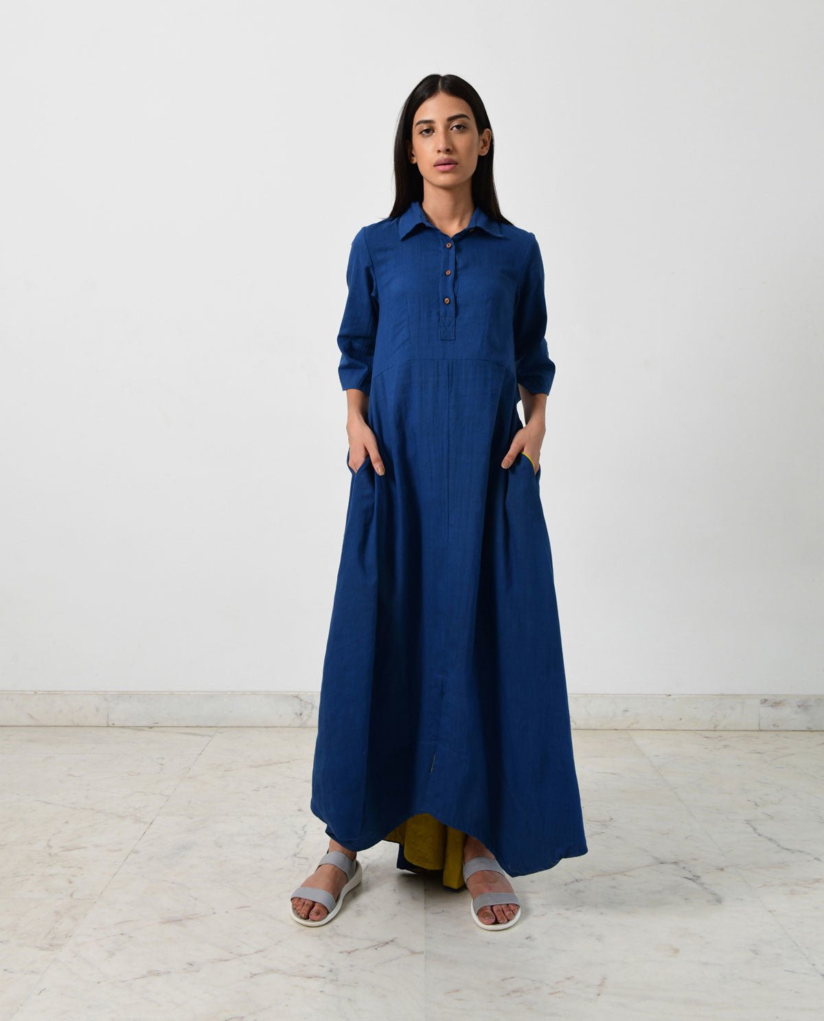 Blue Collar Jumpy Dress - CiceroniDressesRias Jaipur