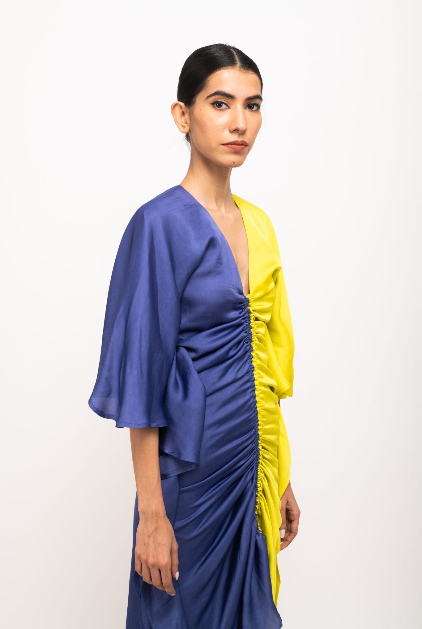 Blue-Neon Kaftan Bodycon Dress - CiceroniDressNeora