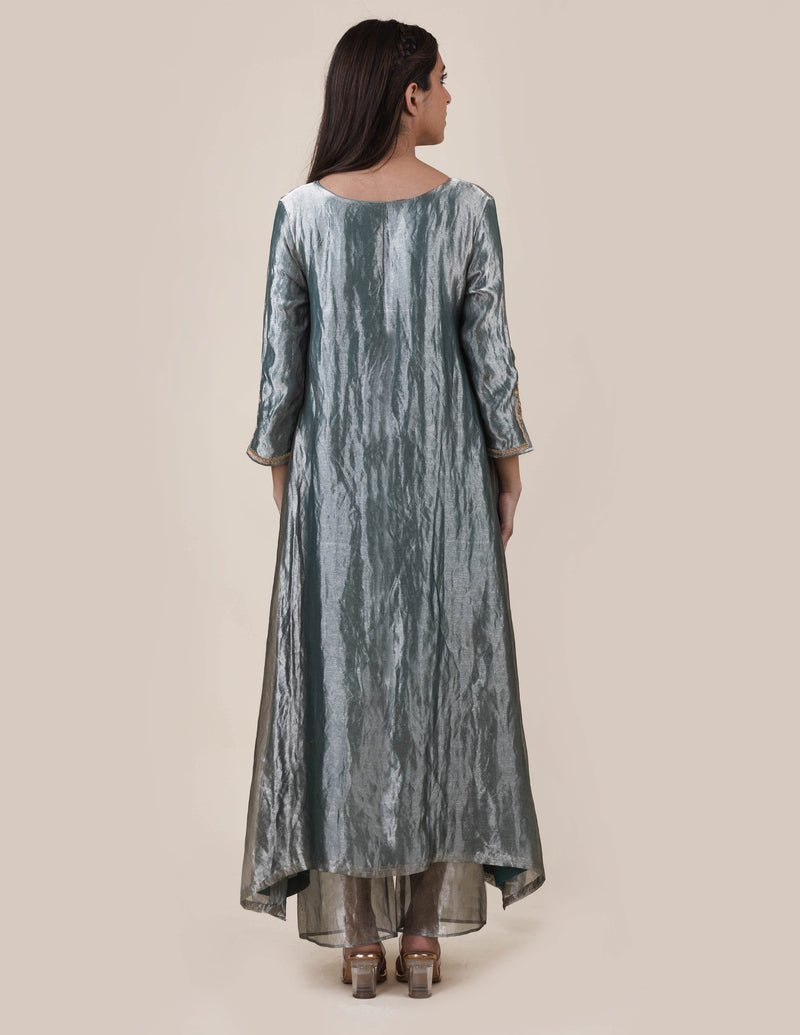 Blue Tissue - A-line Kurta Set - CiceroniBhavik Shah