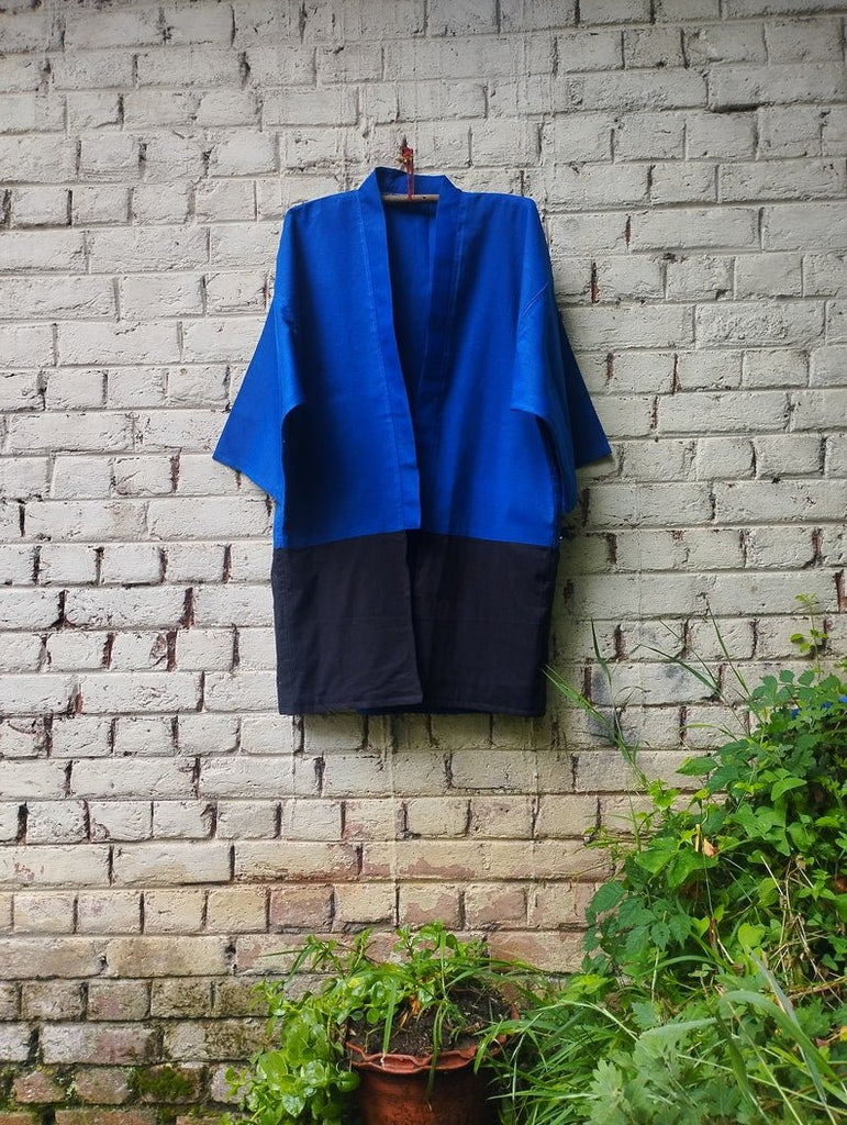 Bottle Blue Kimono Jacket - CiceroniJacketsPatch Over Patch