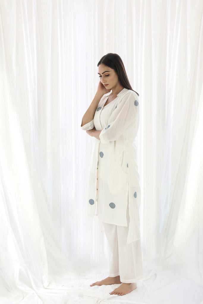 Bright White Long Kurta - CiceroniKhat