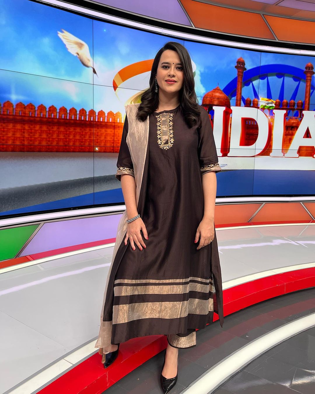 Brown Chanderi Silk Kurta Set with Dupatta - CiceroniKurta Set, Festive wearBhavik Shah