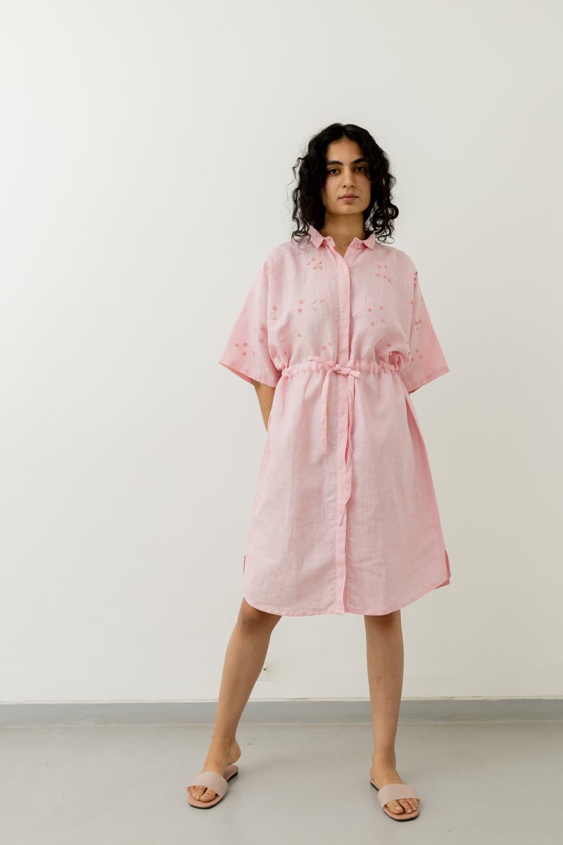 Bubblegum Pink Shirt Dress - CiceroniDressesSilai Studio