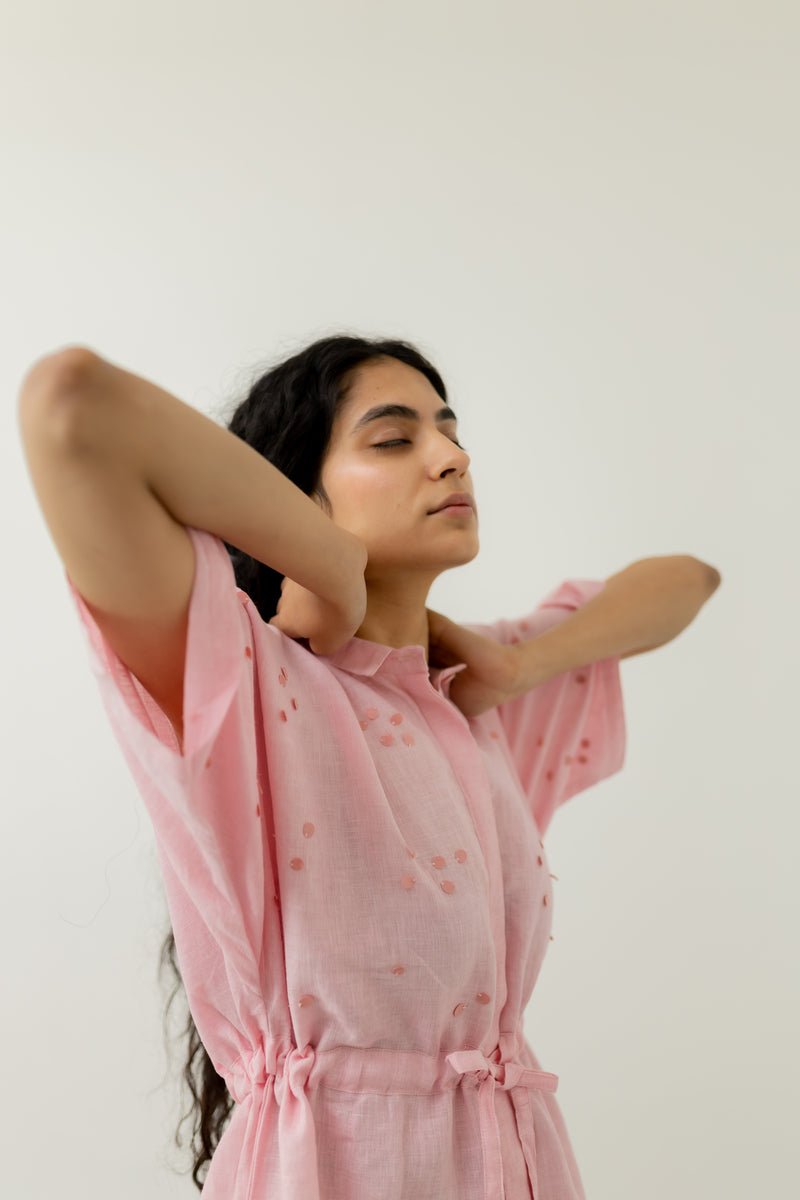 Bubblegum Pink Shirt Dress - CiceroniDressesSilai Studio