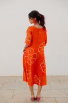 Burnt Orange Bandhani Dress - CiceroniDressesSilai Studio