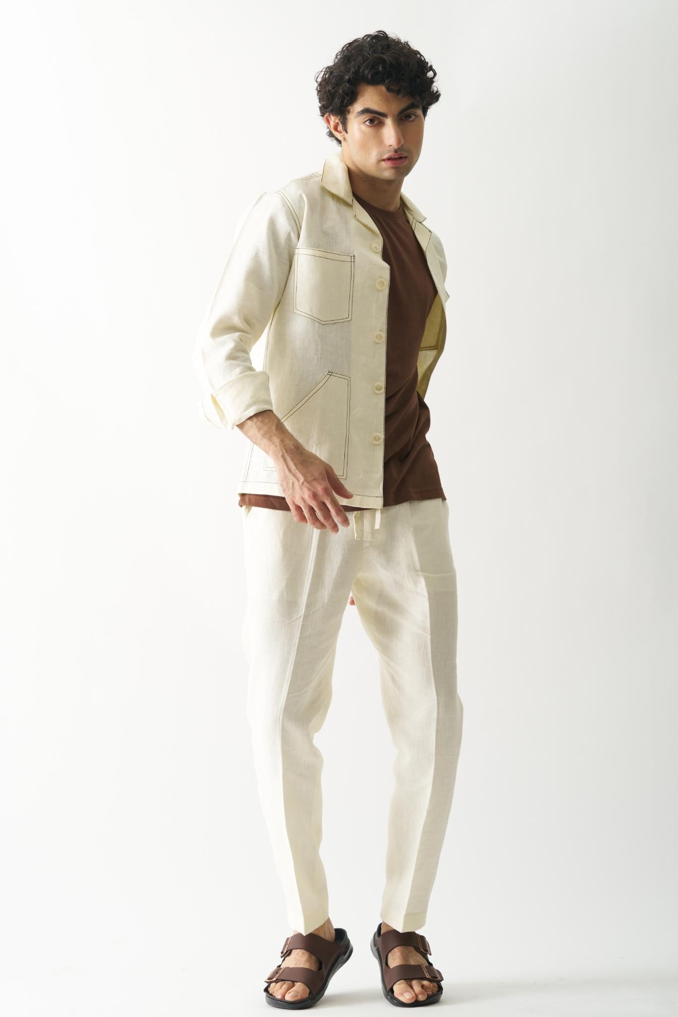 Caramel Cascade Linen Jacket - CiceroniJacketsCultura Studio