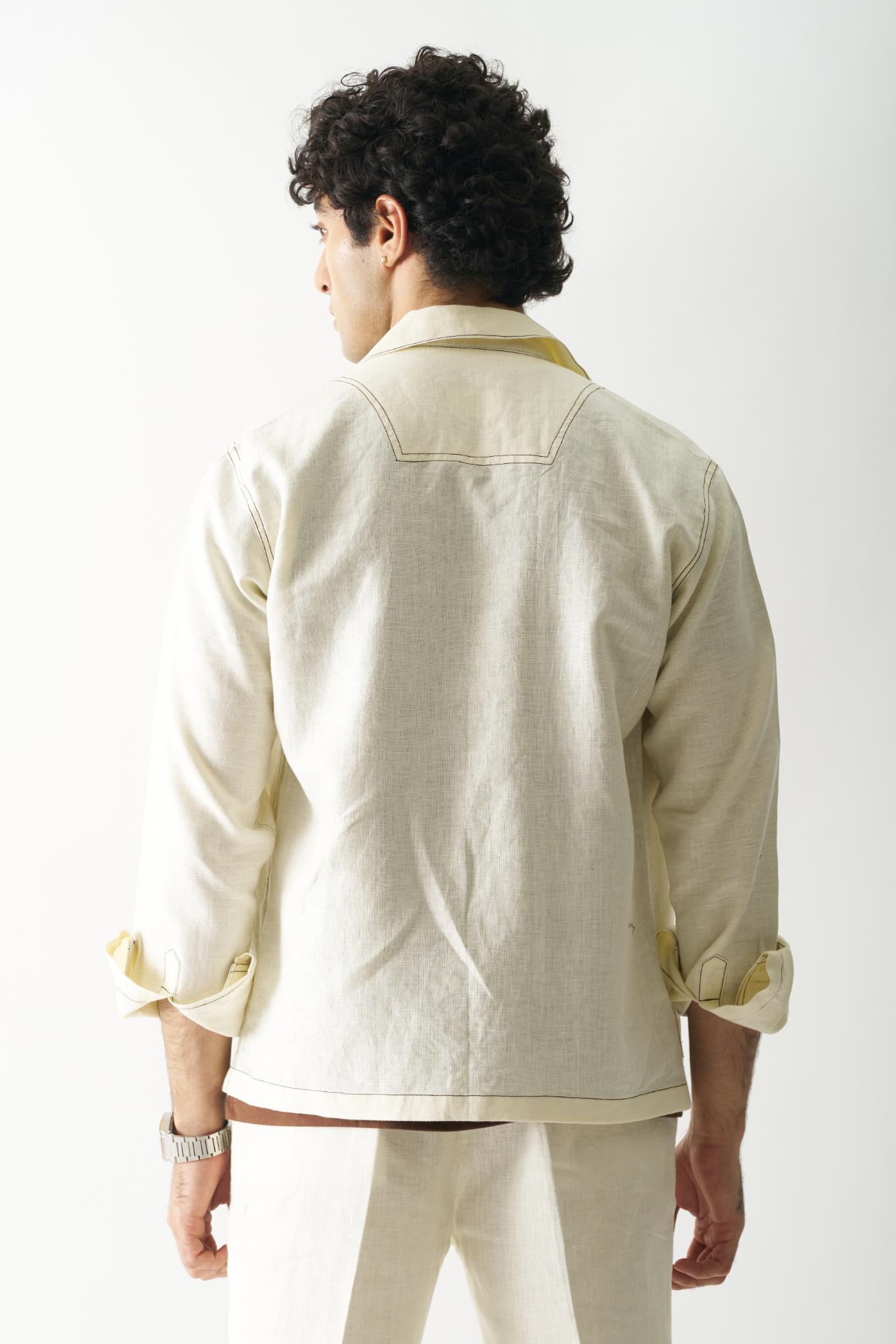 Caramel Cascade Linen Jacket - CiceroniJacketsCultura Studio