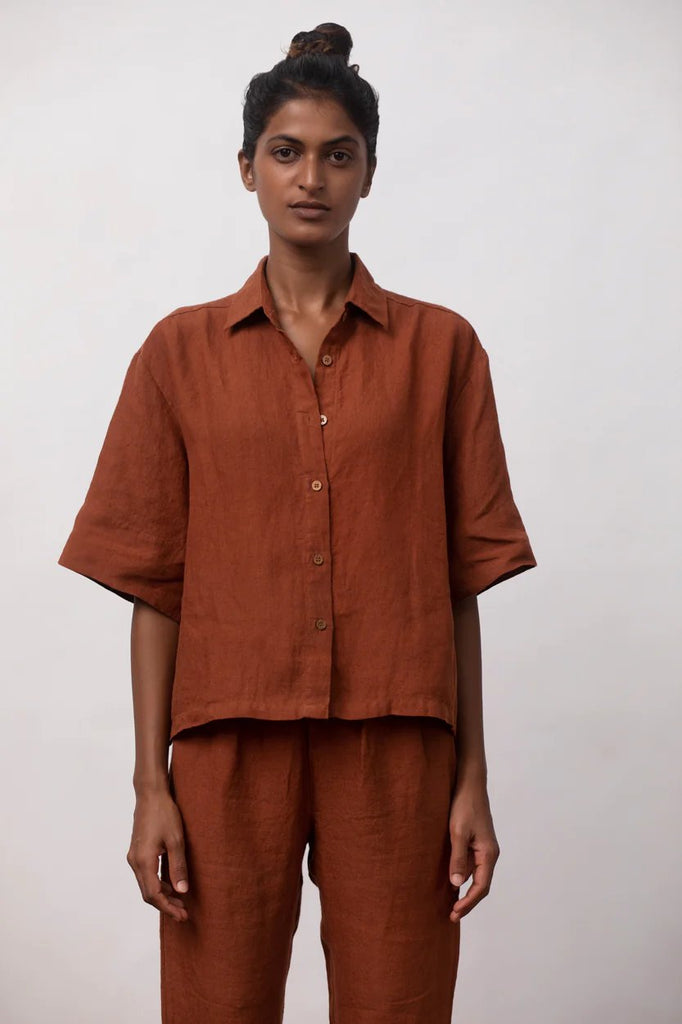 Cinnamon Linen Pyjama Set - CiceroniCo-ord SetSaphed