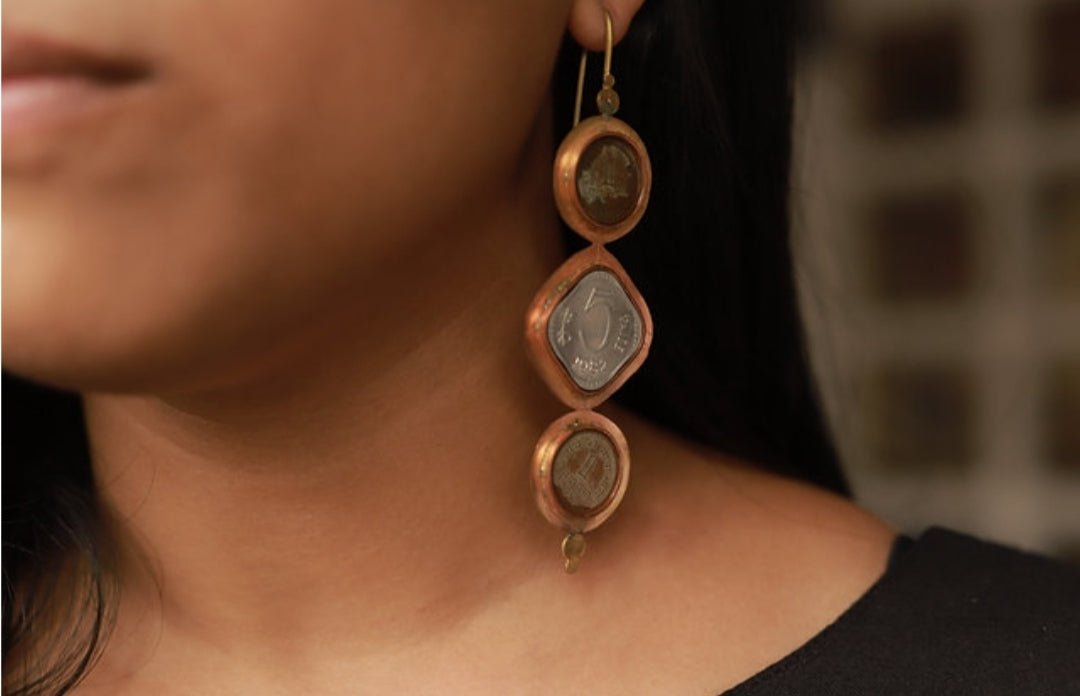 Coin embed Earrings - CiceroniEarringsEarthaments