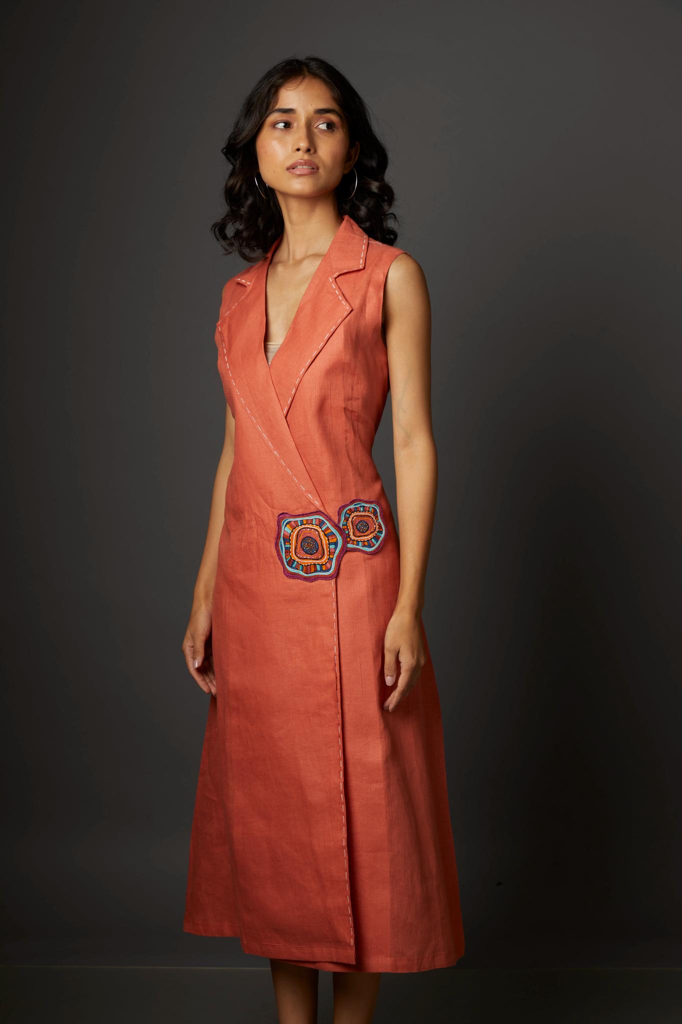 Coral Dreams Blazer Dress - CiceroniDressesArtbeats by Keerthana