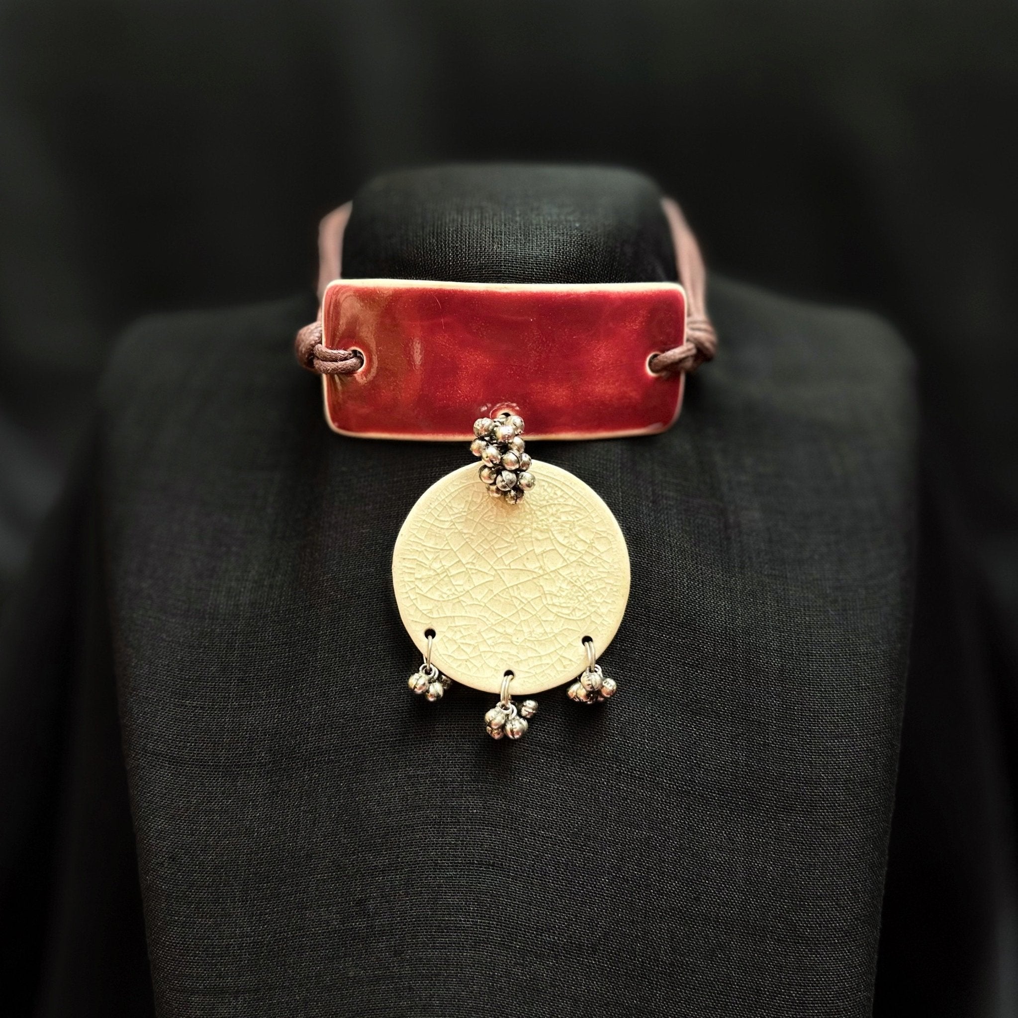 Crackled Charm | Cherry & Cream Choker - CiceroniChokerChaakmaati