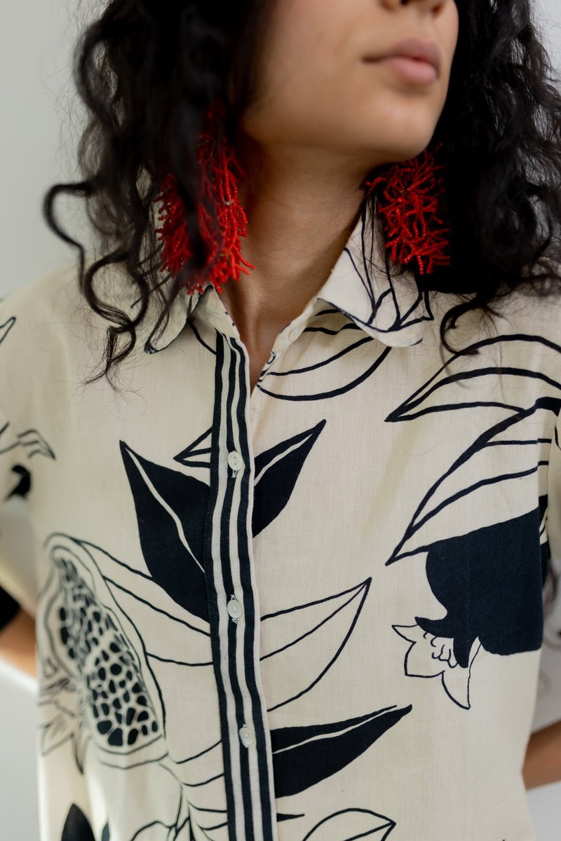 Cream Pomegranate Print Tunic and Pants Co-Ord - CiceroniCo-ord SetSilai Studio