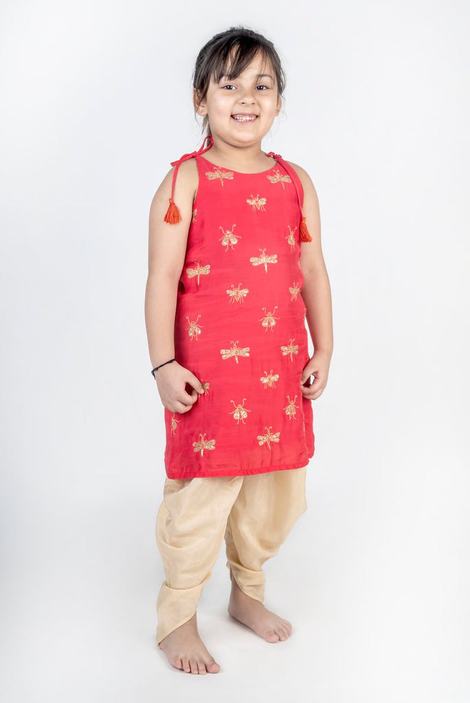 Dragonfly Hand Embroidered Kurta Dhoti Set - CiceroniKurta Set, Festive wearMr. Brat