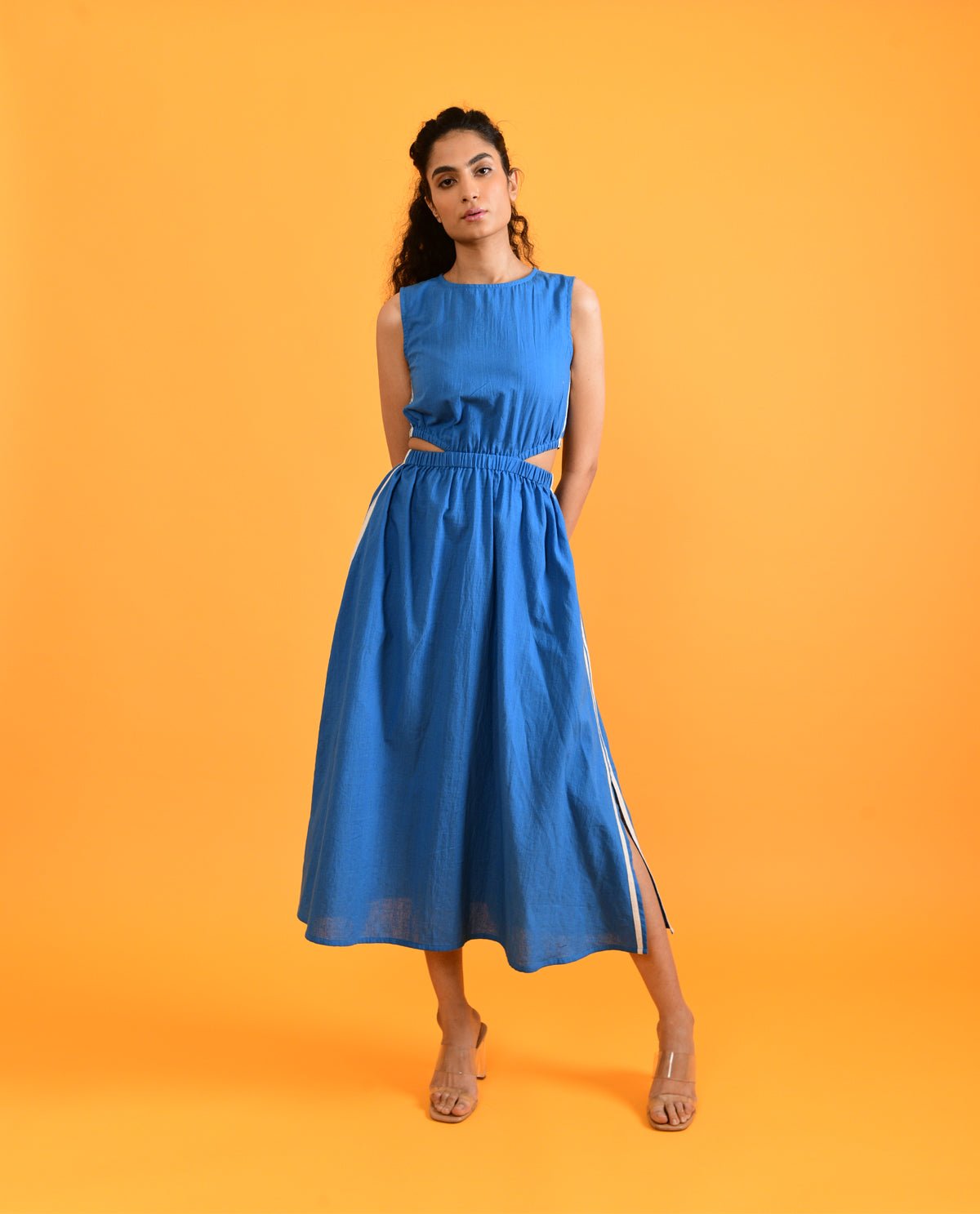 Egyptian Blue Cut Dress - CiceroniDressesRias Jaipur