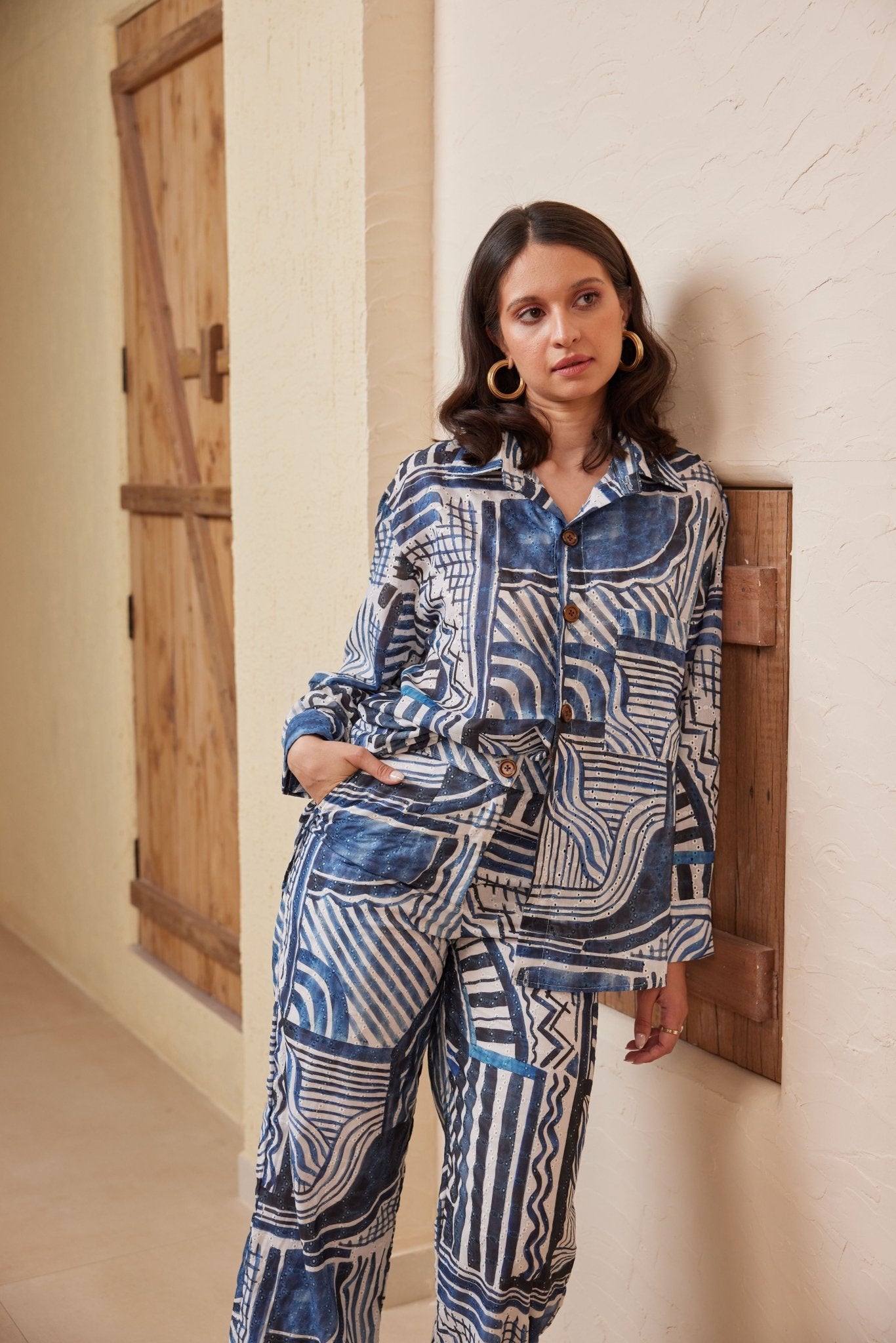 Florence Pants In Ink Print - CiceroniPantsHappi Space