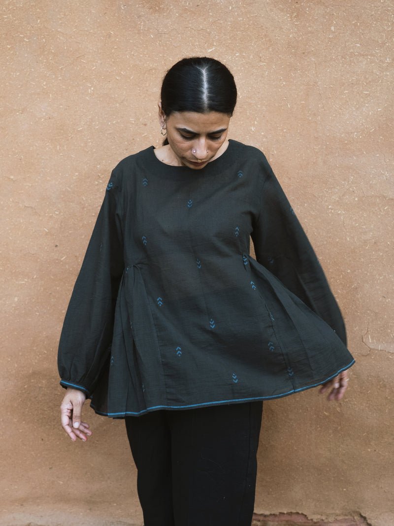 Flow Blouse - Charcoal - CiceroniTopswith N.