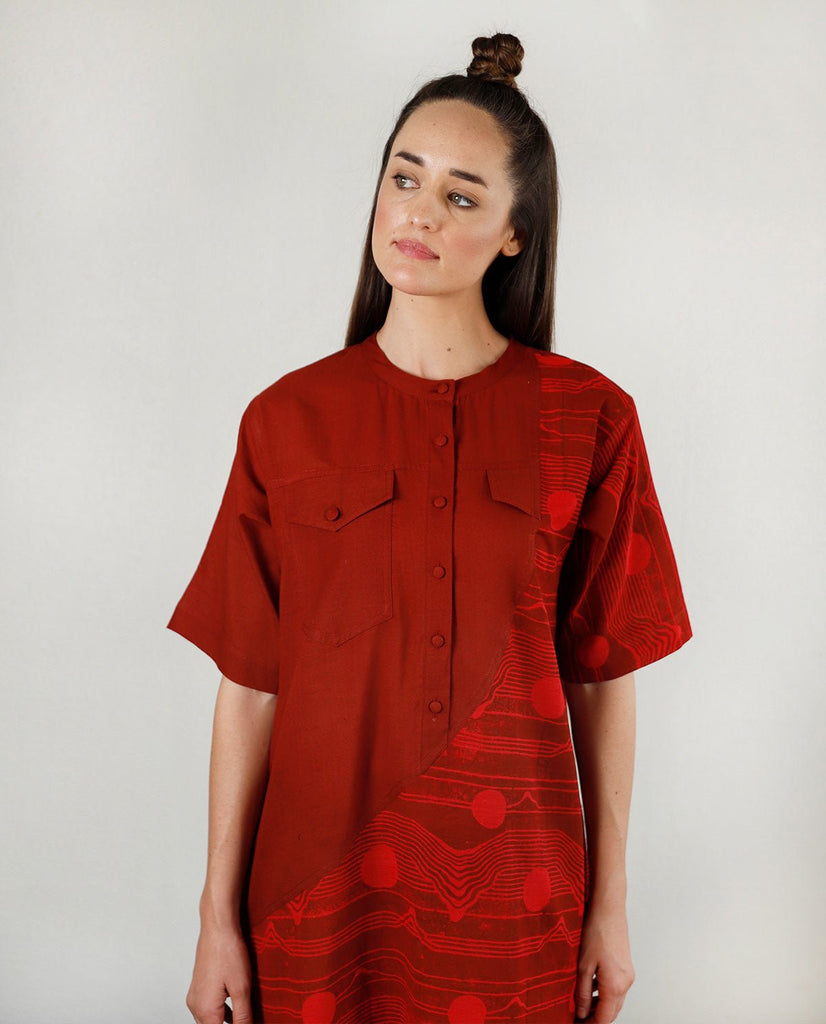 Fluid Red Pocket Dress - CiceroniDressesRias Jaipur