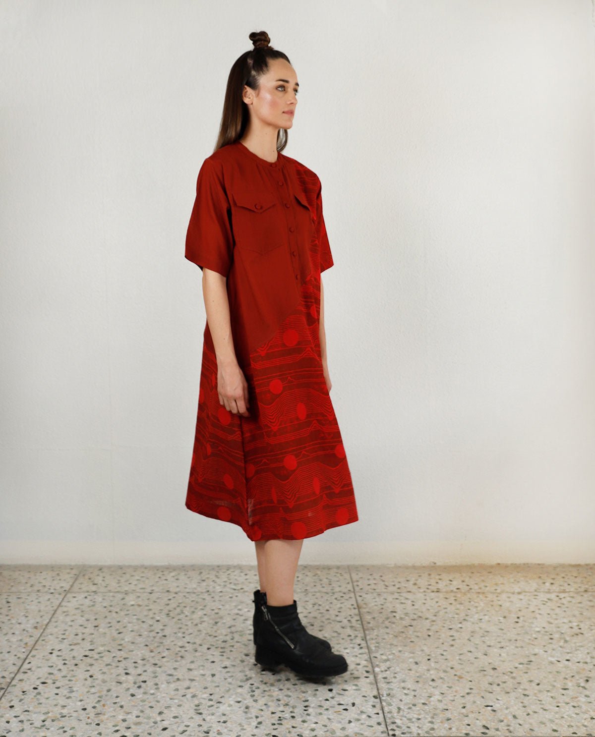 Fluid Red Pocket Dress - CiceroniDressesRias Jaipur