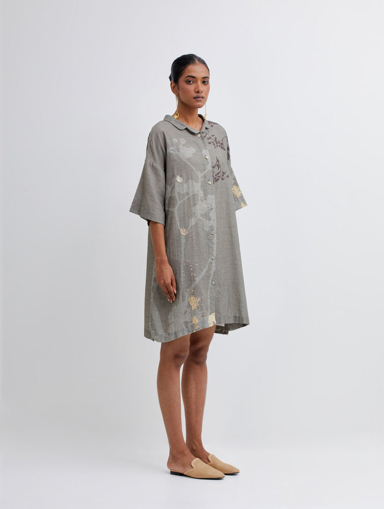 Foliage Olive Shirt Dress - CiceroniBhavik Shah