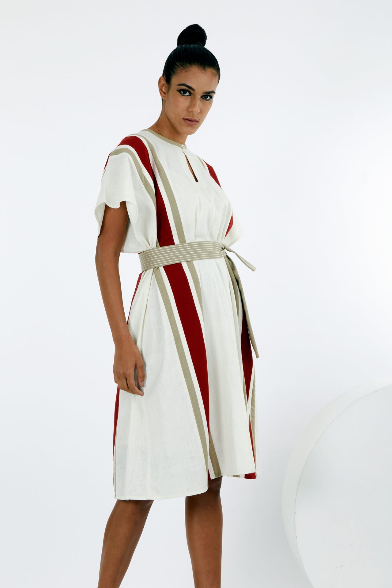 Fubu - Ivory Kaftan Dress with Short Belt - CiceroniDressesMadder Much