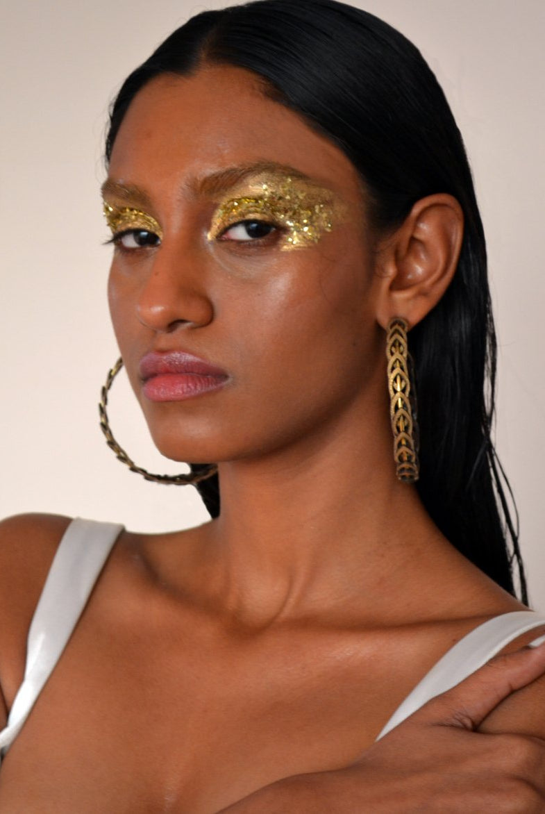 Gold Lace Hoops - CiceroniEarringsNoupelle