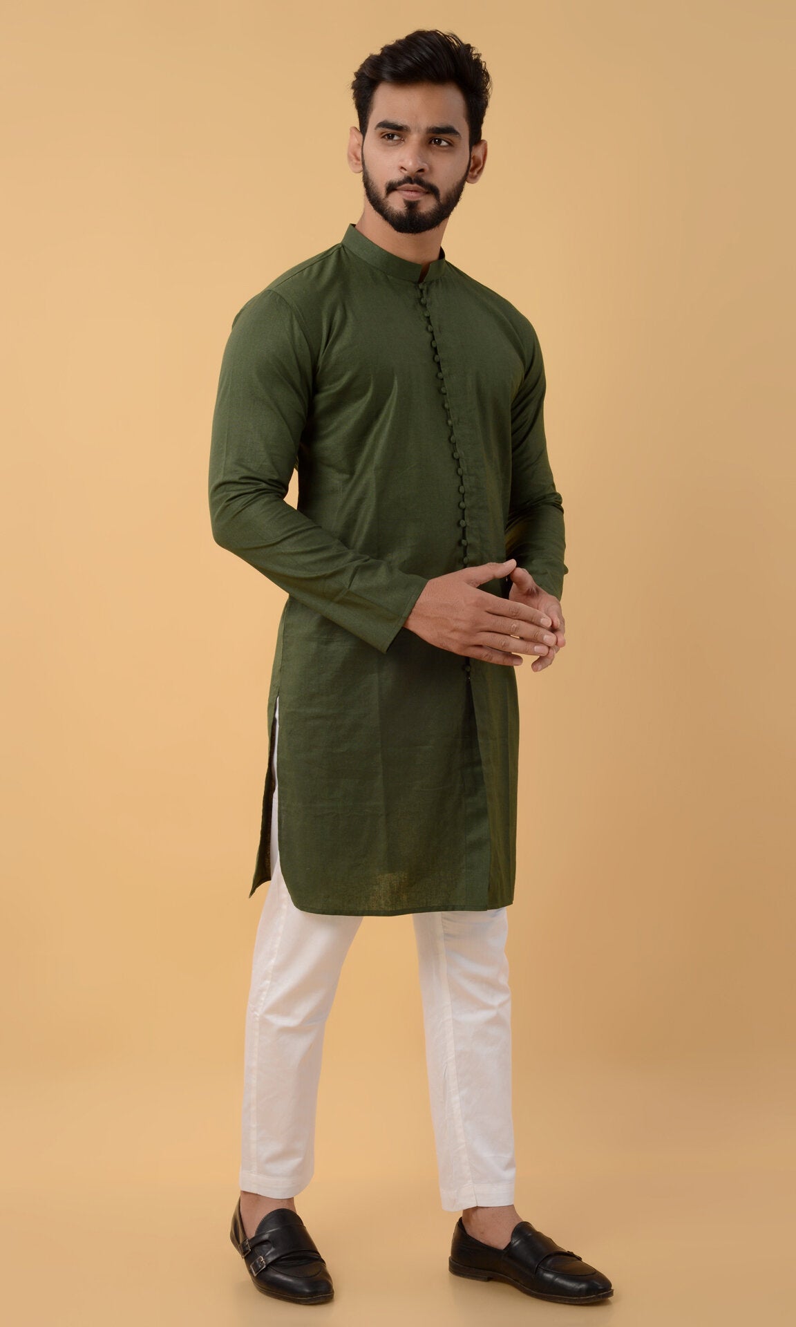 Green Woven Kurta - CiceroniKurtaHouse Of K.C