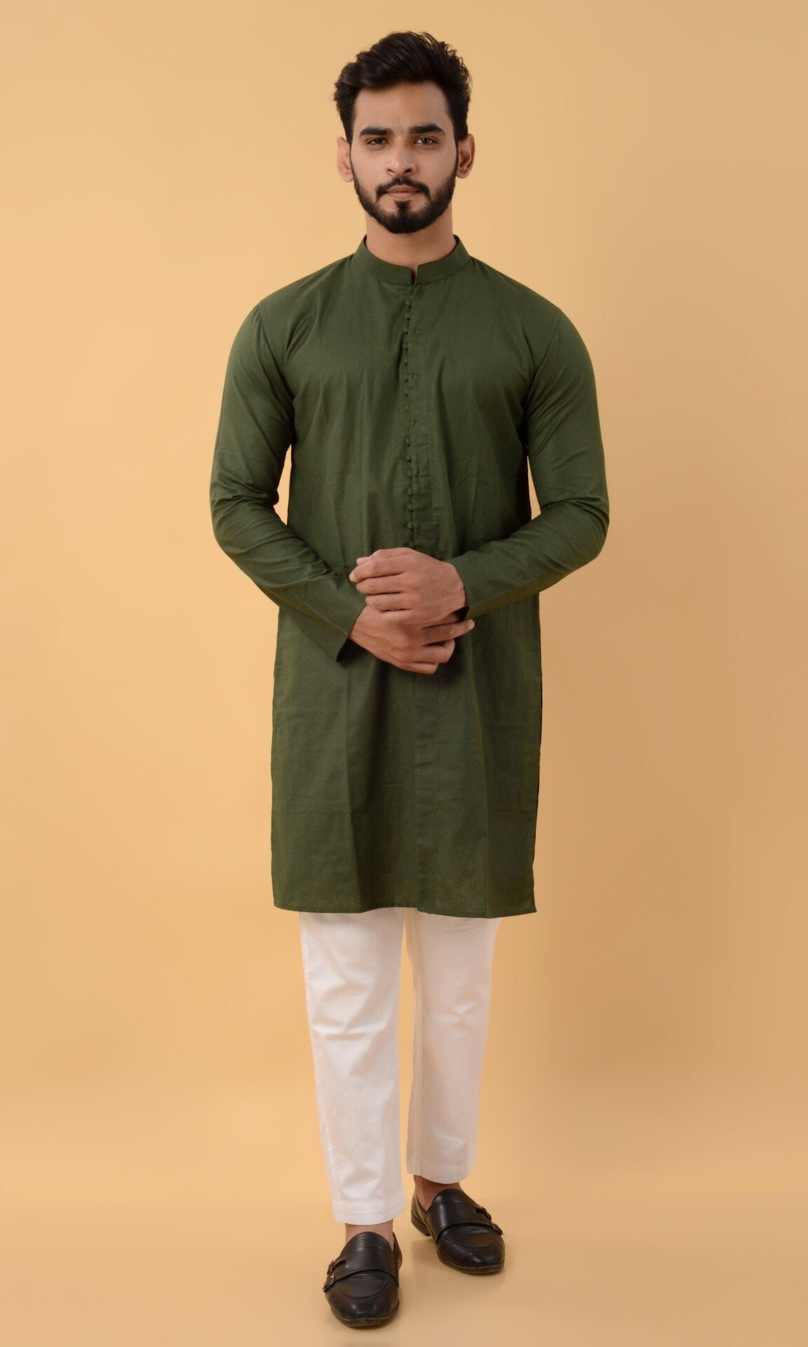 Green Woven Kurta - CiceroniKurtaHouse Of K.C