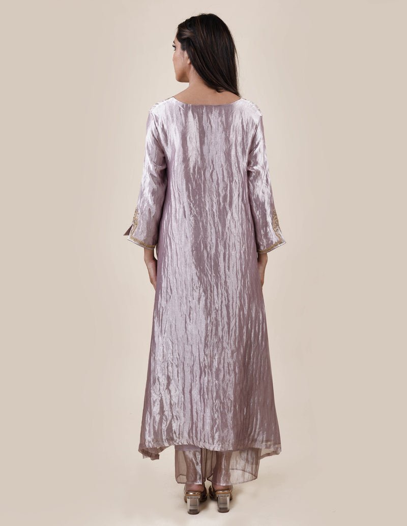 Grey Tissue - A-line Kurta Set - CiceroniBhavik Shah