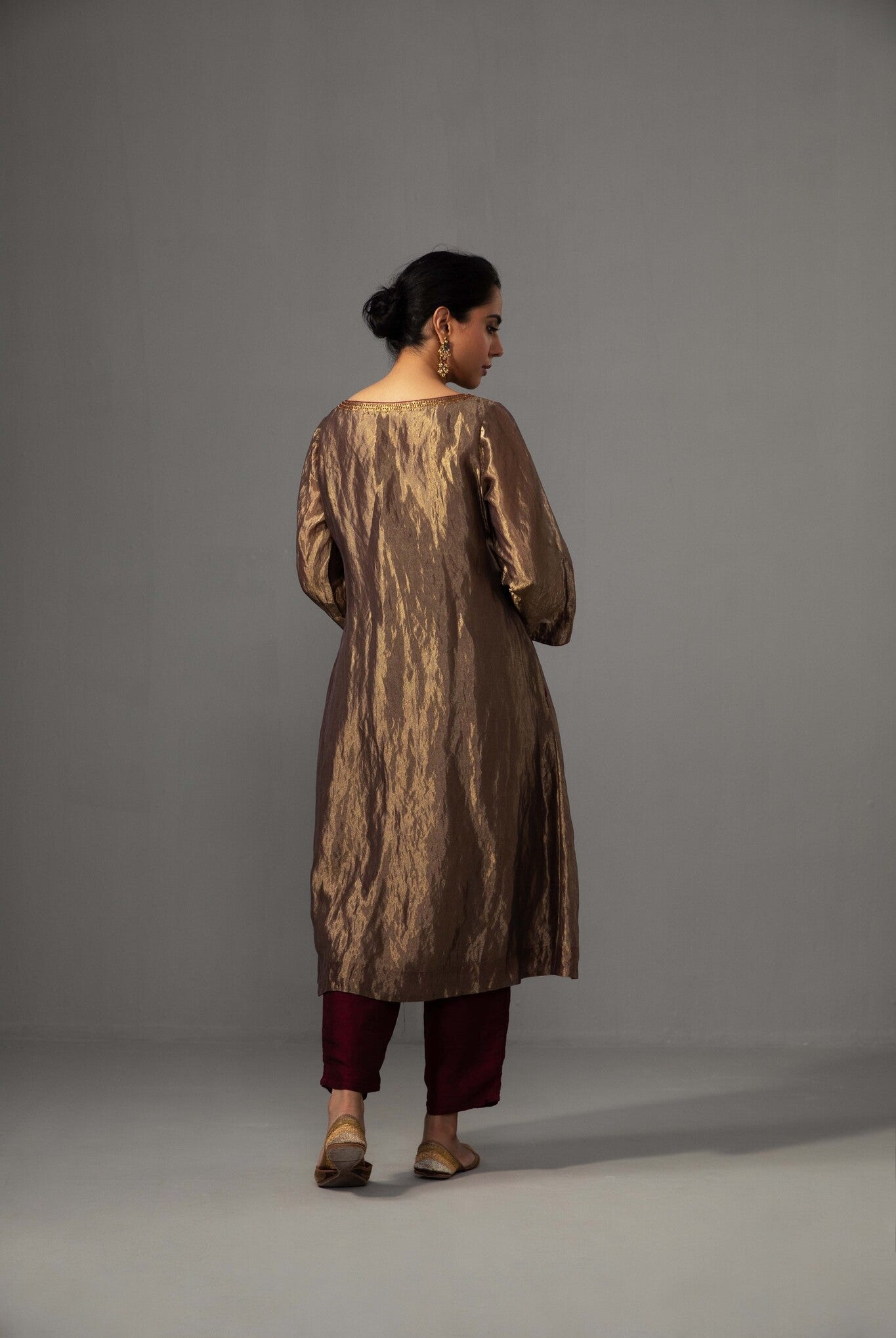 Gulnaaz Tissue Set - Gold - CiceroniKurta Set, Festive wearLabel Shreya Sharma