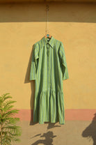 Handloom Checked dress in Green - CiceroniJohargram