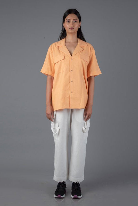 Handloom Cotton Unisex Camp Collar Shirt - CiceroniShirtsJohargram