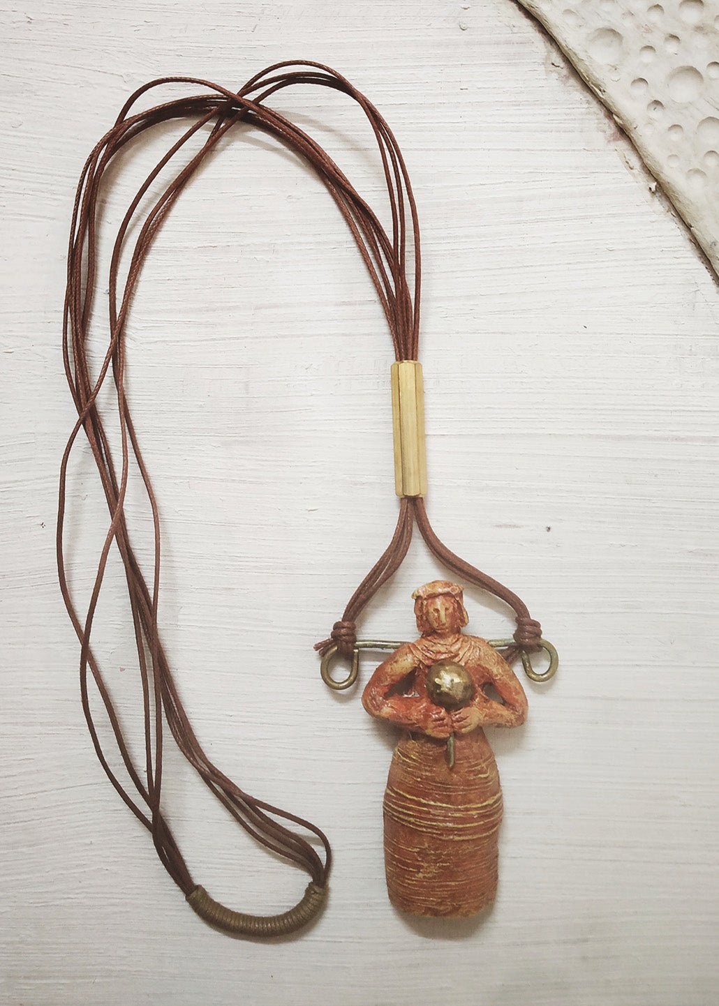 Harappan Mother God Pendant - Rustic Red - CiceroniNeckpieceAranya Earthcraft