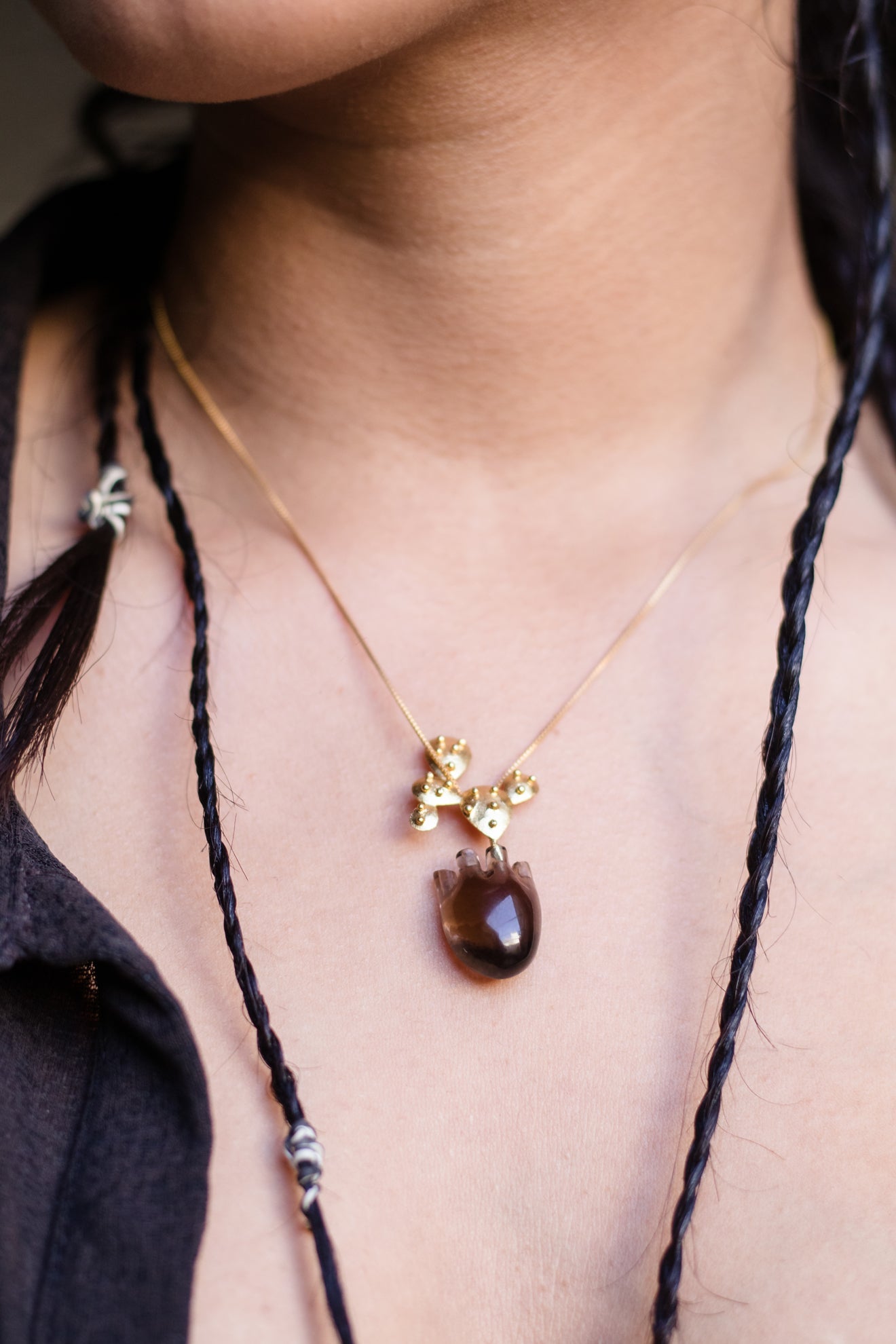 HEART Cactus - Gold Pendant (without chain) - CiceroniBaka