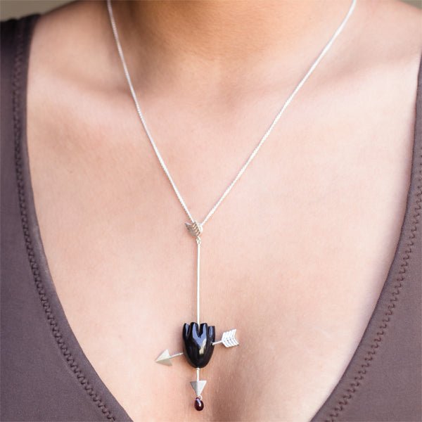 HEART Cupid's Arrow - Black Pendant (without chain) - CiceroniBaka