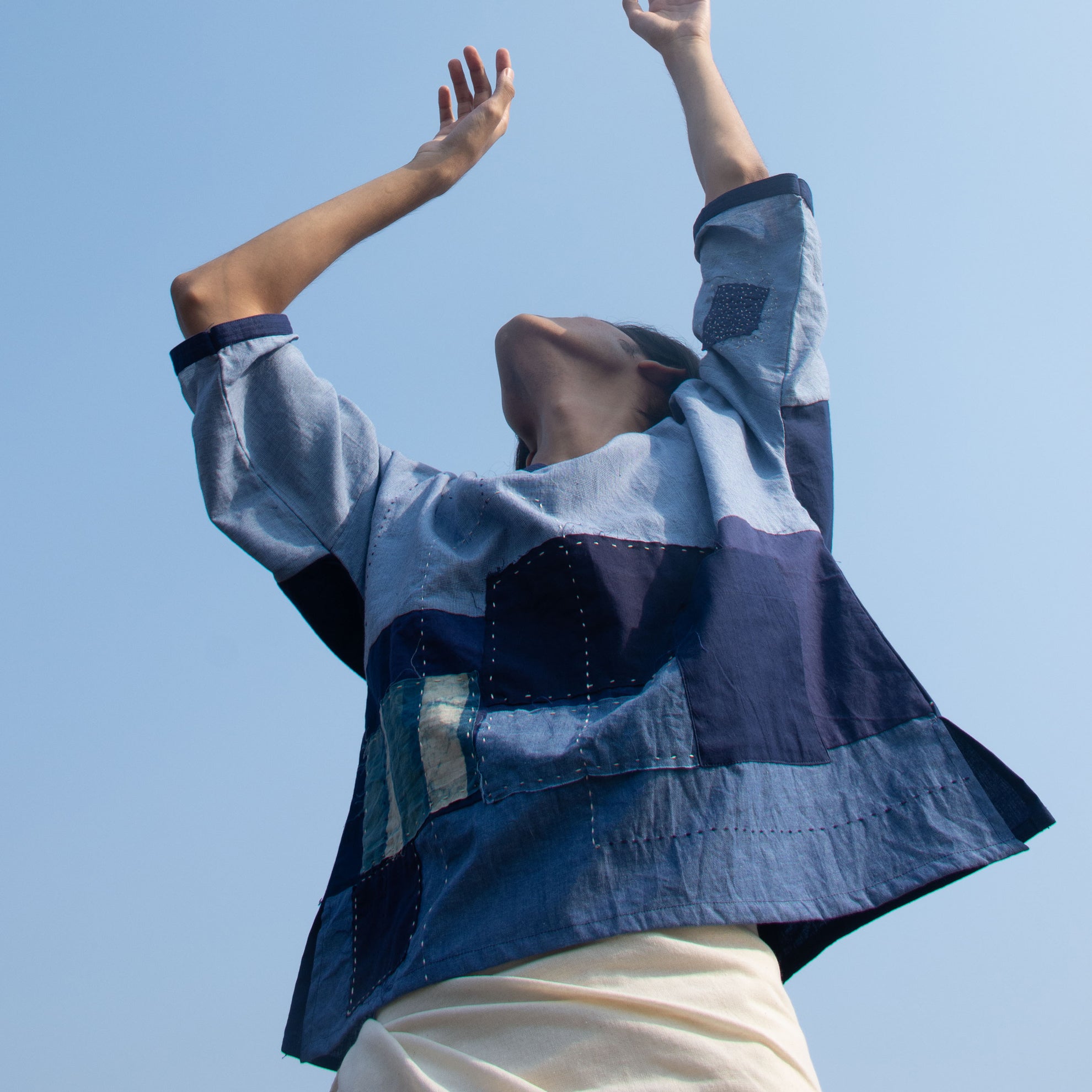 Indigo Patch Top - CiceroniPatch Over Patch