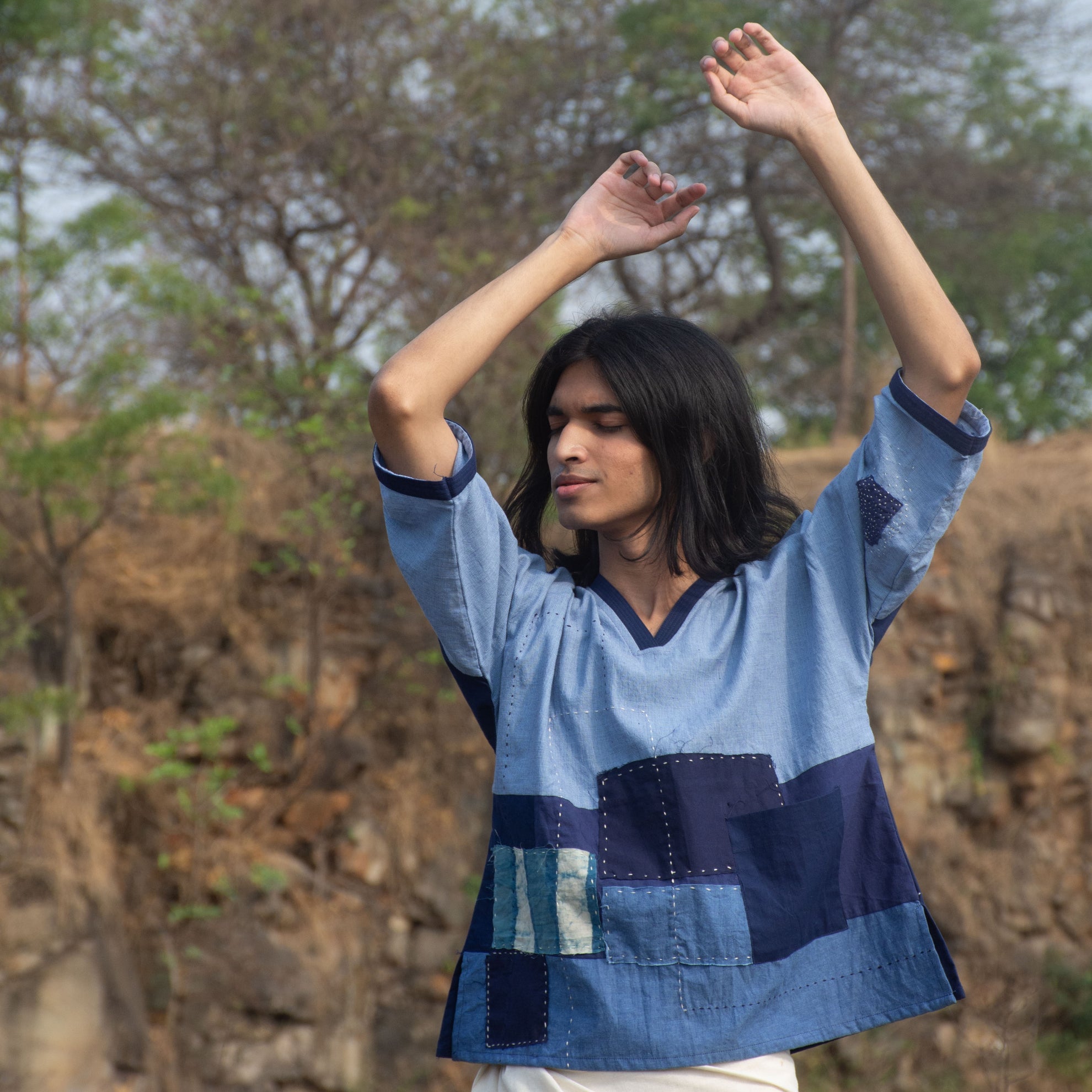 Indigo Patch Top - CiceroniPatch Over Patch