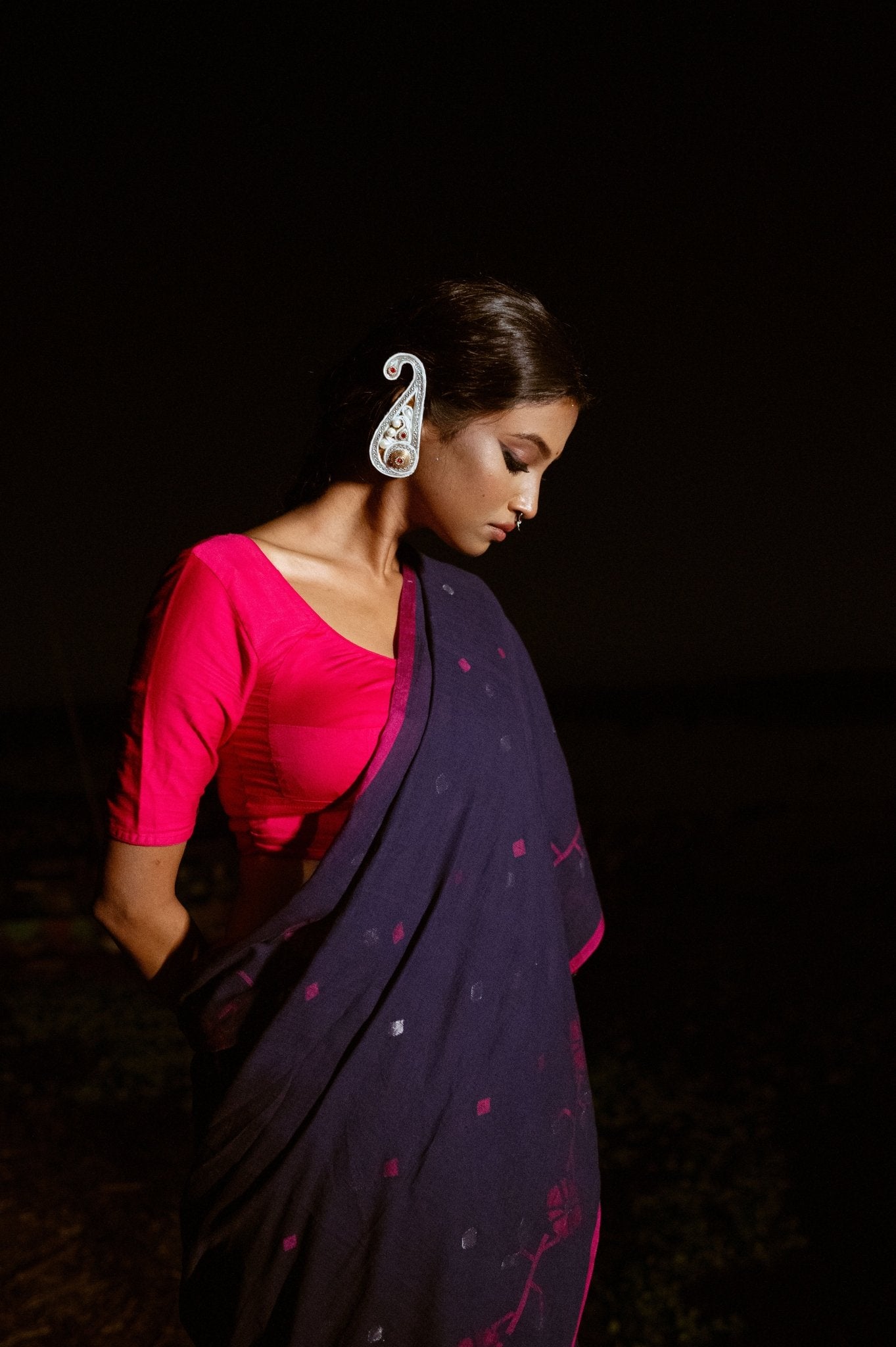 Indigo Shuili Saree - CiceroniSareeBhomra