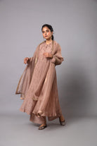 Indu Ghera Set - Beige - CiceroniKurta Set, Festive wearLabel Shreya Sharma