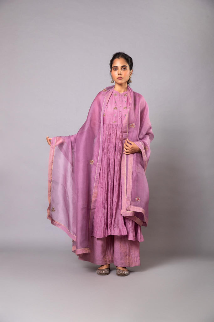 Indu Ghera Set - Lavender - CiceroniKurta Set, Festive wearLabel Shreya Sharma